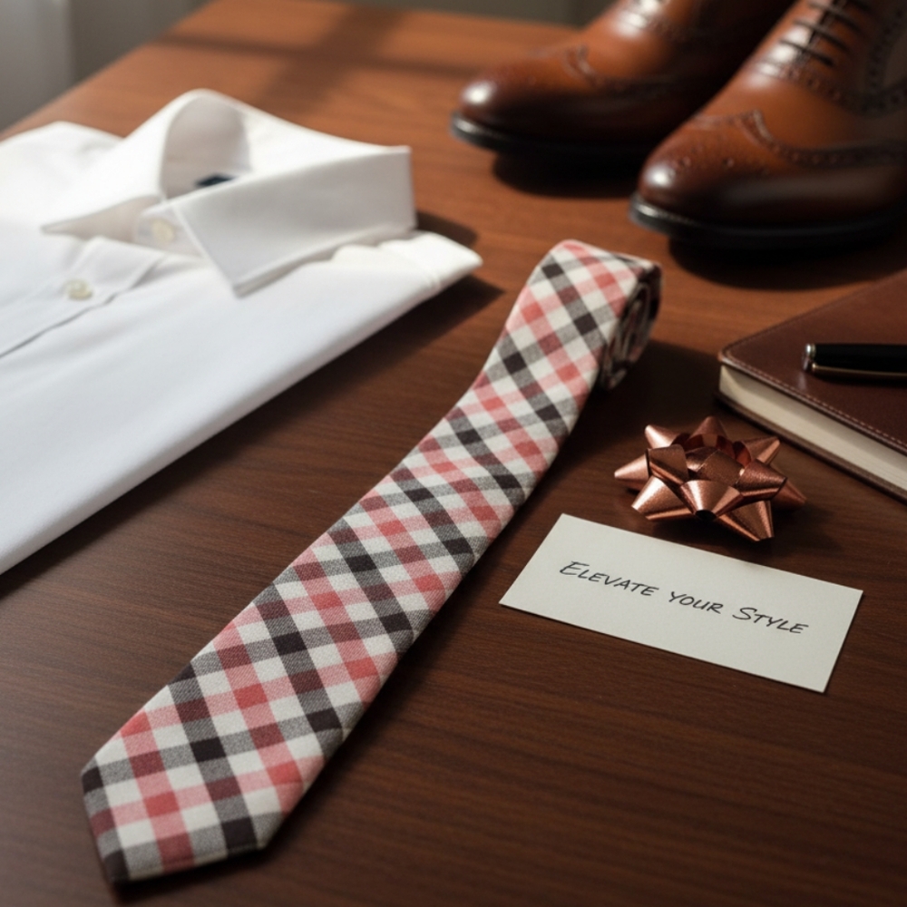 Skinny Tie Madness red/black criss cross tie